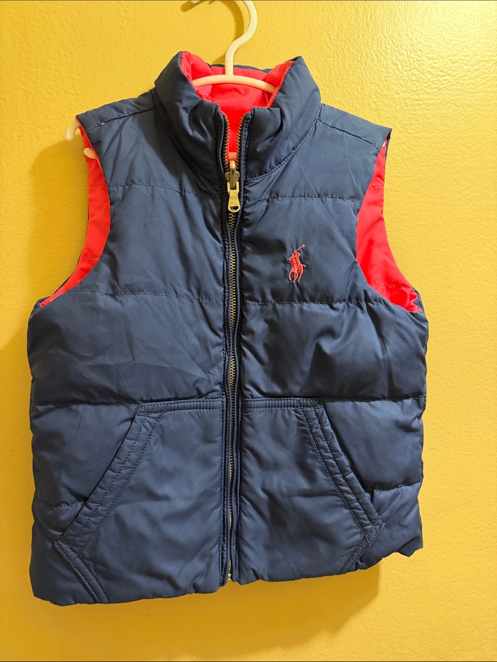 Polo by Ralph Lauren Navy with Red Lining Kids Puffer Vest